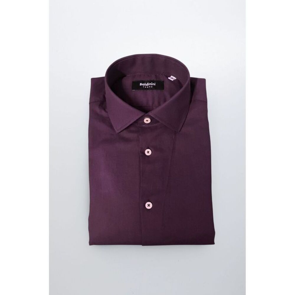 Baldinini Trend Purple Cotton Men Men's Shirt